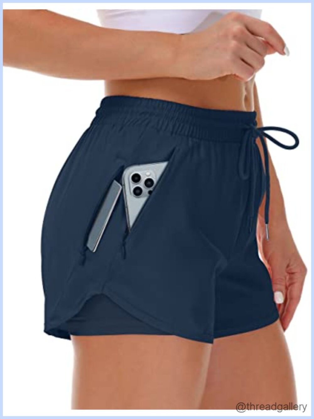 Women's Running Shorts with Liner 3 Zipper Pockets Workout Athletic